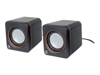 Manhattan 2600 Series Speaker System, Small Size, Big Sound, Two Speakers, Stereo, USB power, Output: 2x 3W, 3.5mm plug-0