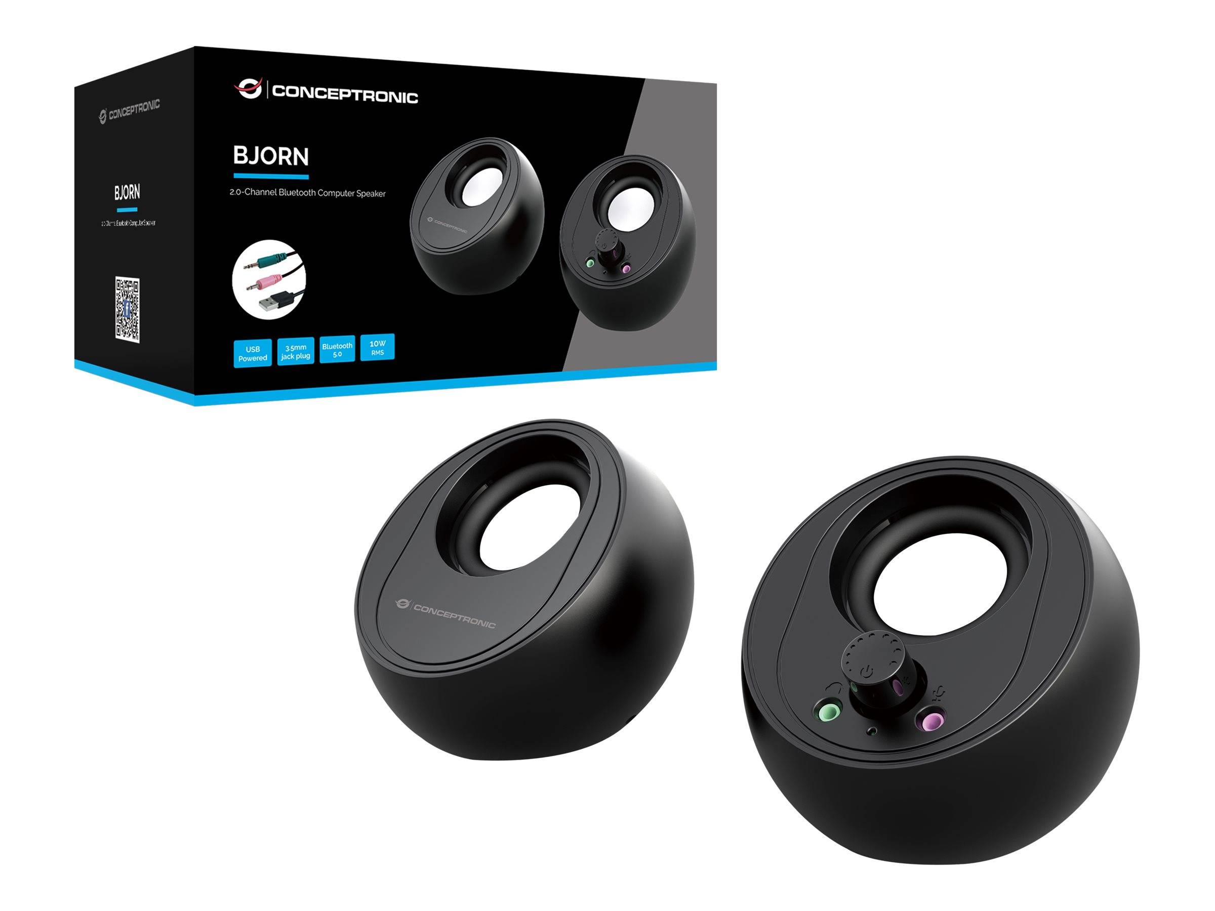 Conceptronic BJORN - Lautsprecher - für PC - kabellos - Bluetooth - 10 Watt (Gesamt)-2