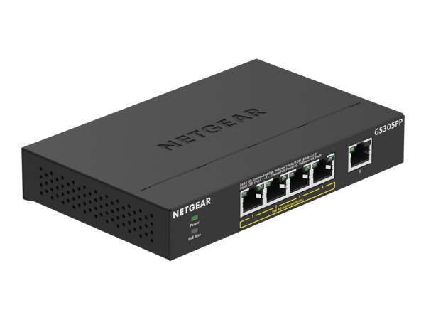 NETGEAR GS305PP - Switch - unmanaged - 5 x 10/100/1000 (4 PoE)