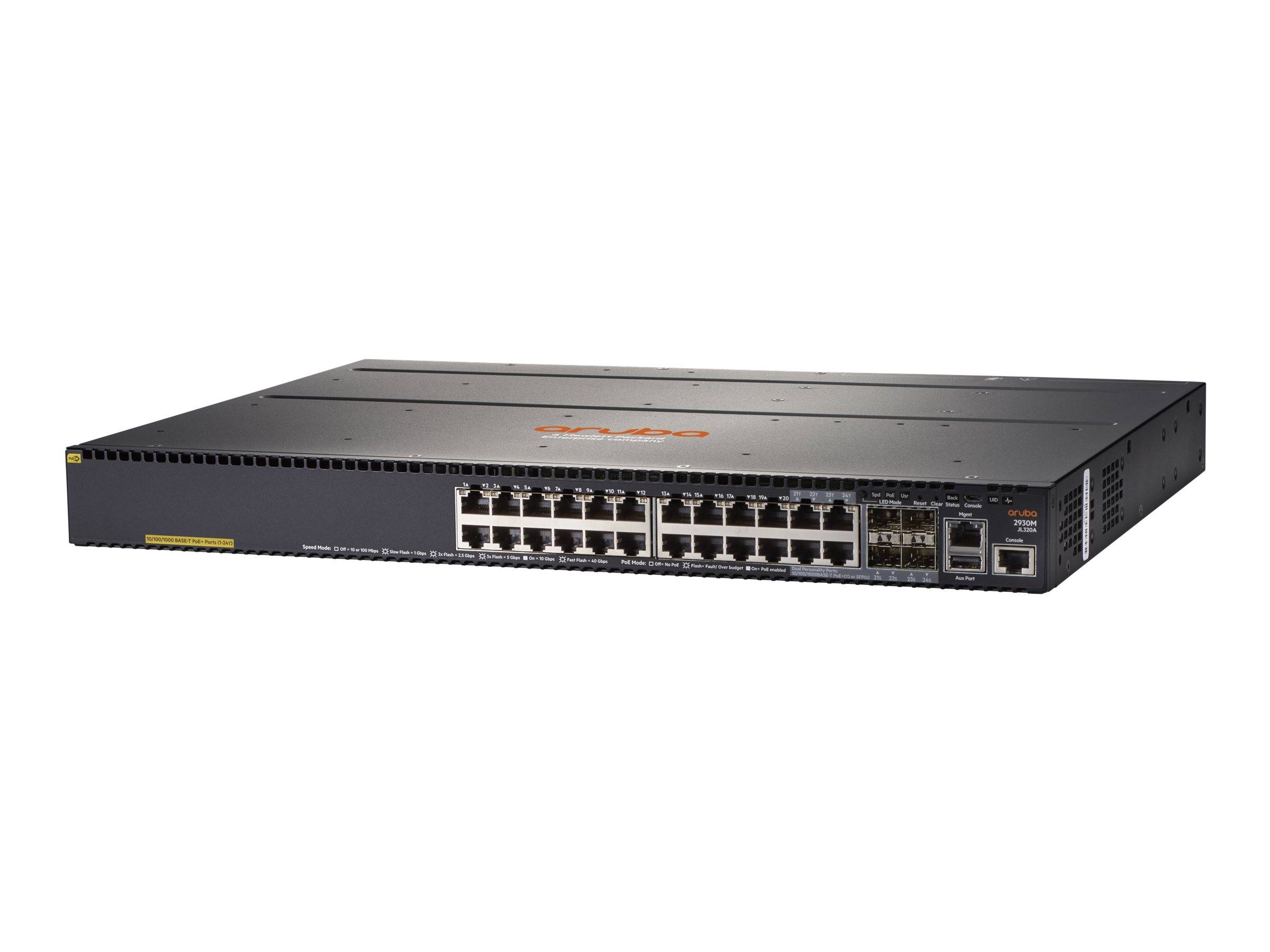 HPE Aruba 2930M 24G POE+ 1-Slot - Switch - L3 - managed - 20 x 10/100/1000 (PoE+)-0