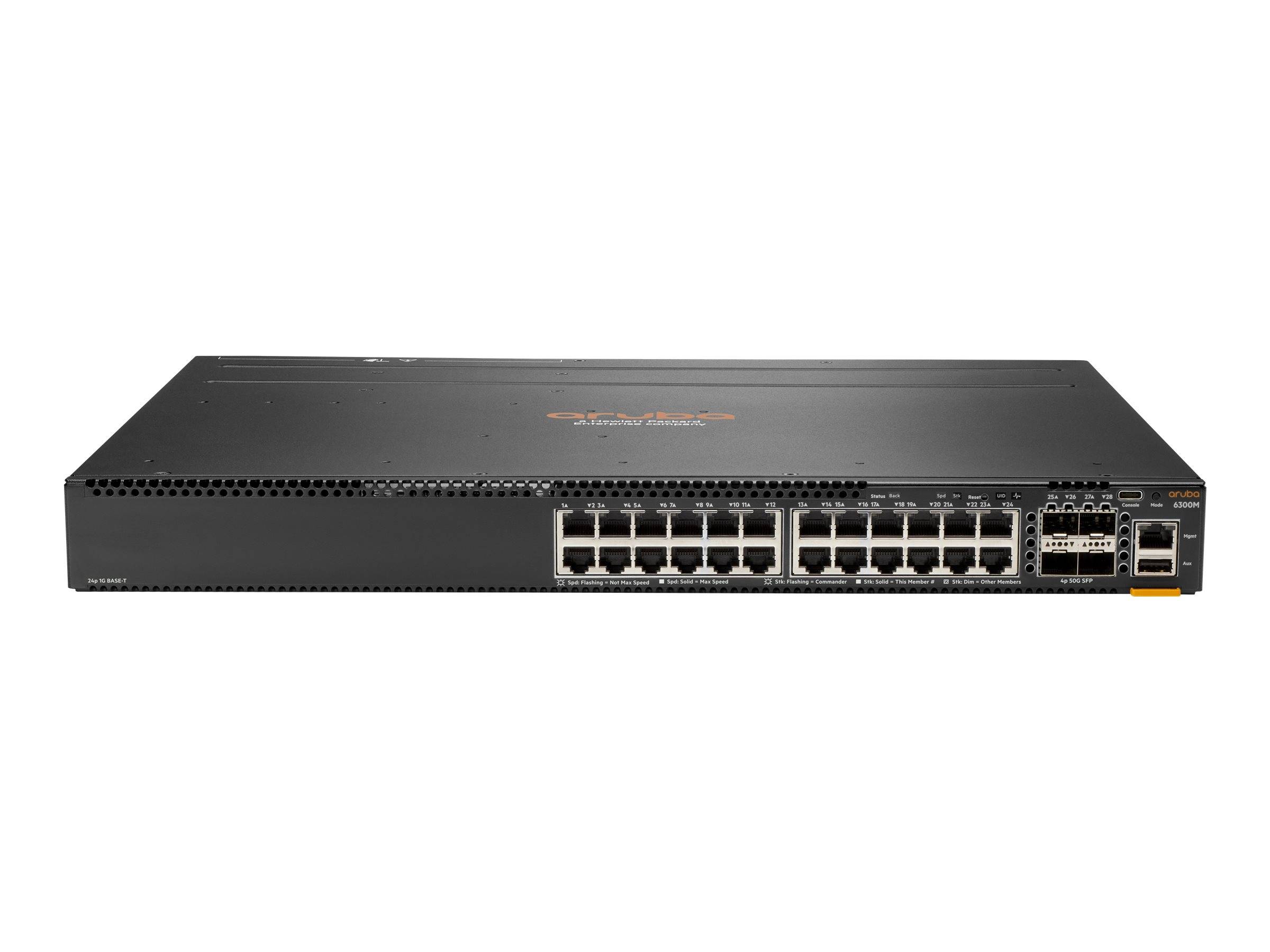 HPE Aruba 6300M - Switch - L3 - managed - 24 x 10/100/1000 + 4 x 1 Gigabit / 10 Gigabit / 25 Gigabit / 50 Gigabit SFP56-0