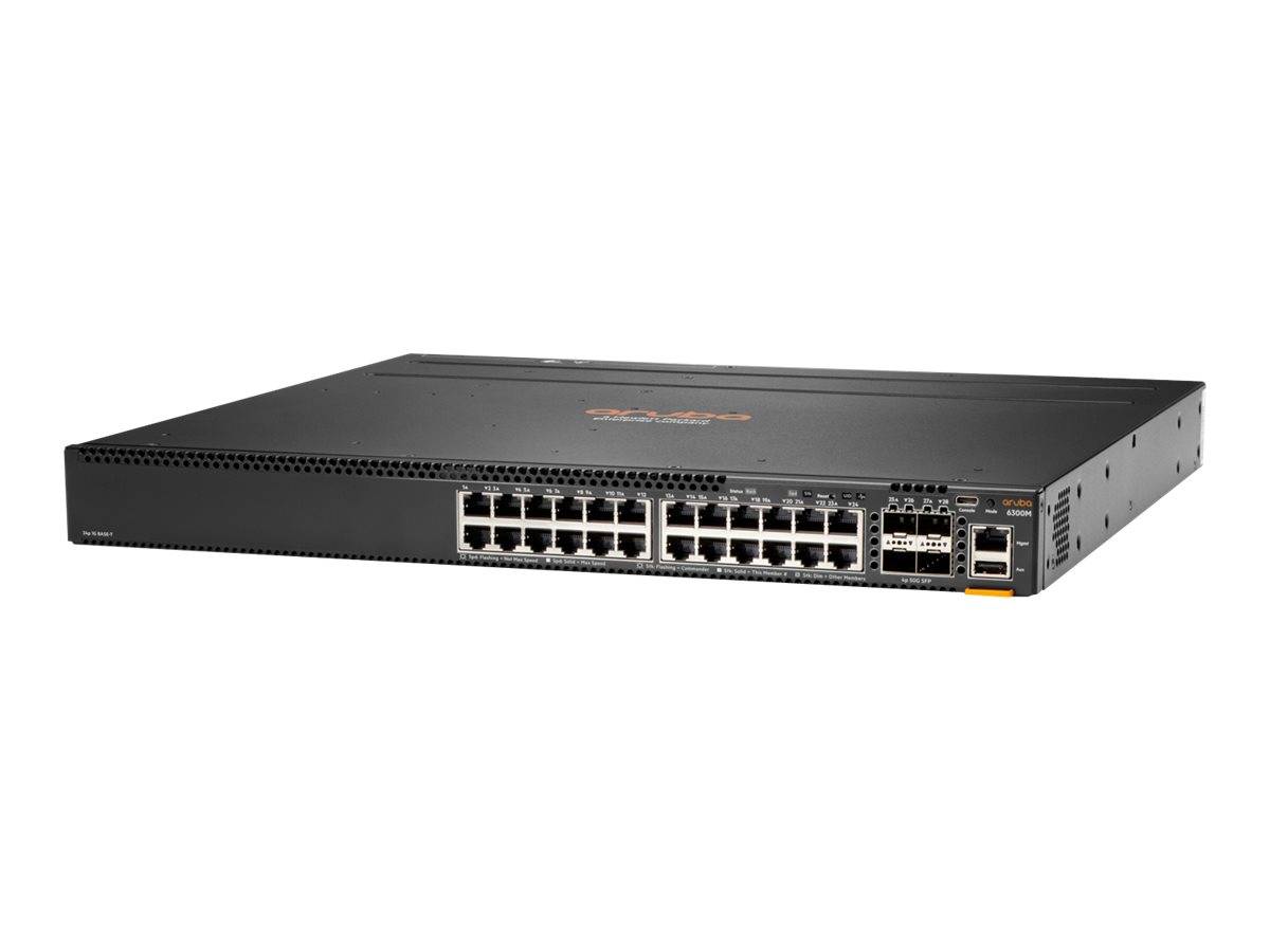 HPE Aruba 6300M - Switch - L3 - managed - 24 x 10/100/1000 + 4 x 1 Gigabit / 10 Gigabit / 25 Gigabit / 50 Gigabit SFP56-4