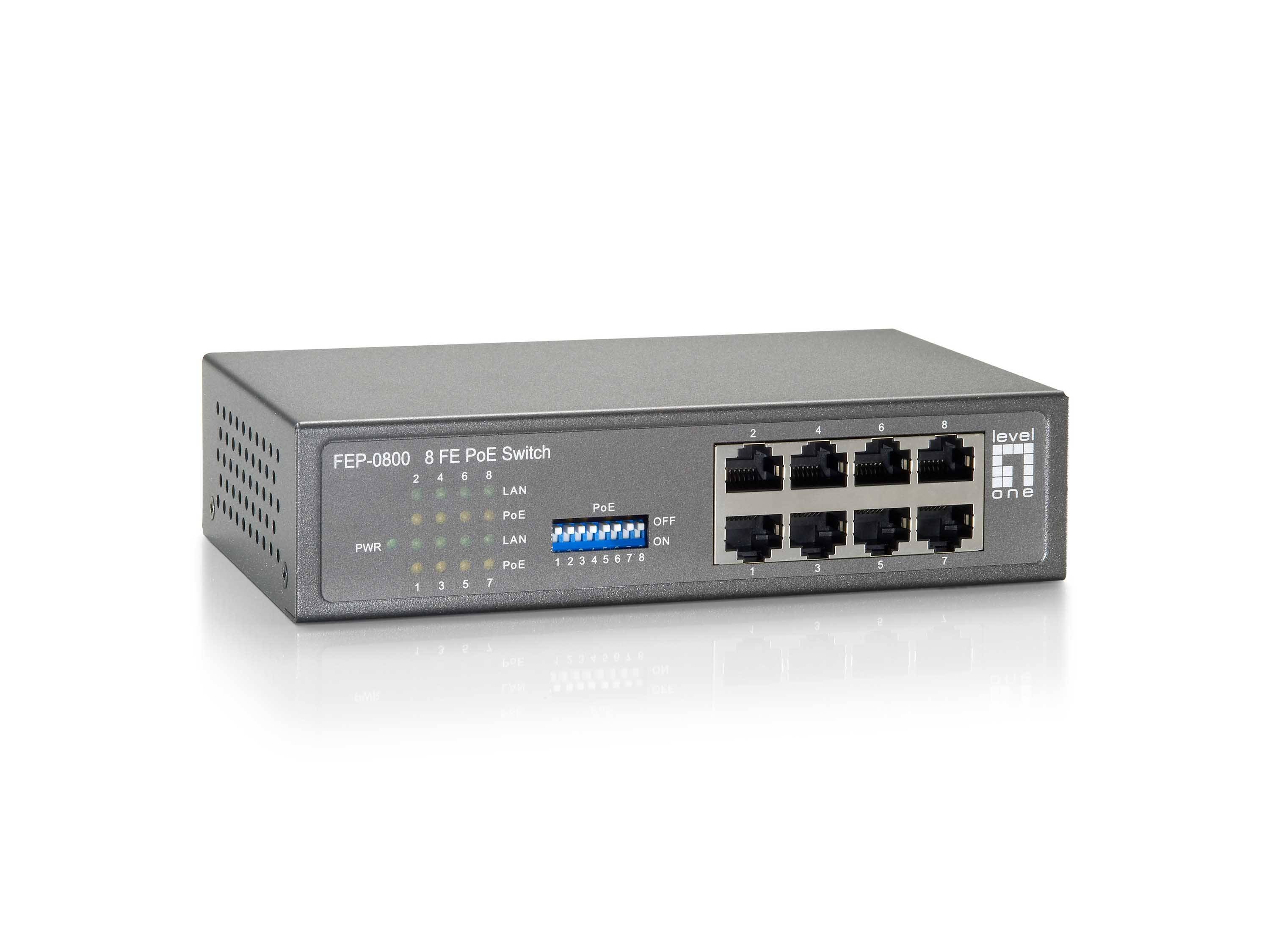 LevelOne FEP-0800 - Switch - unmanaged - 8 x 10/100 (PoE)-5