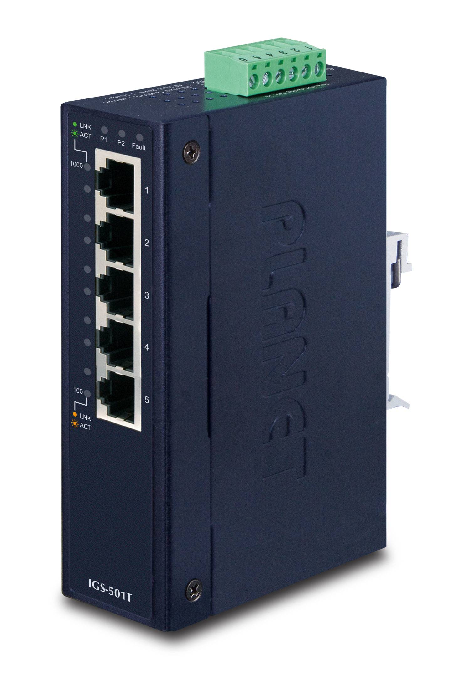 PLANET IGS-501T - Switch - 5 x 10/100/1000 - an DIN-Schiene montierbar-5
