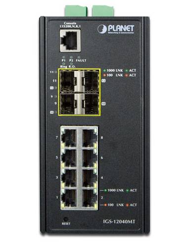 PLANET IGS-12040MT - Switch - managed - 8 x 10/100/1000 + 4 x Gigabit SFP-7