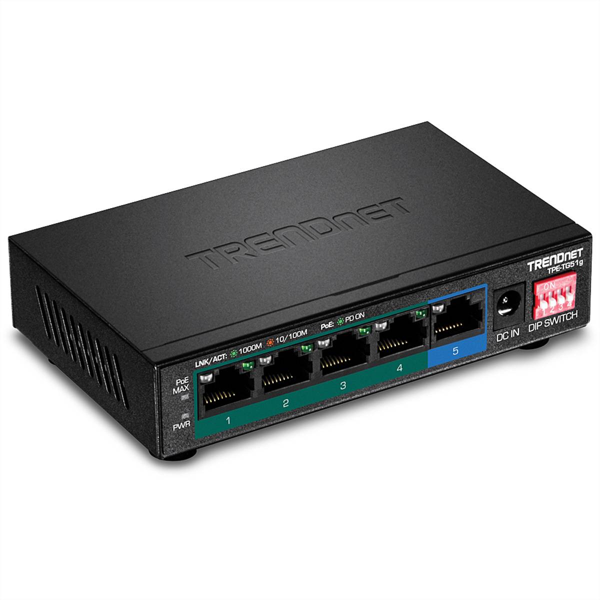 TRENDnet TPE-TG51G 5-Port PoE+ Switch Gigabit 60W-0