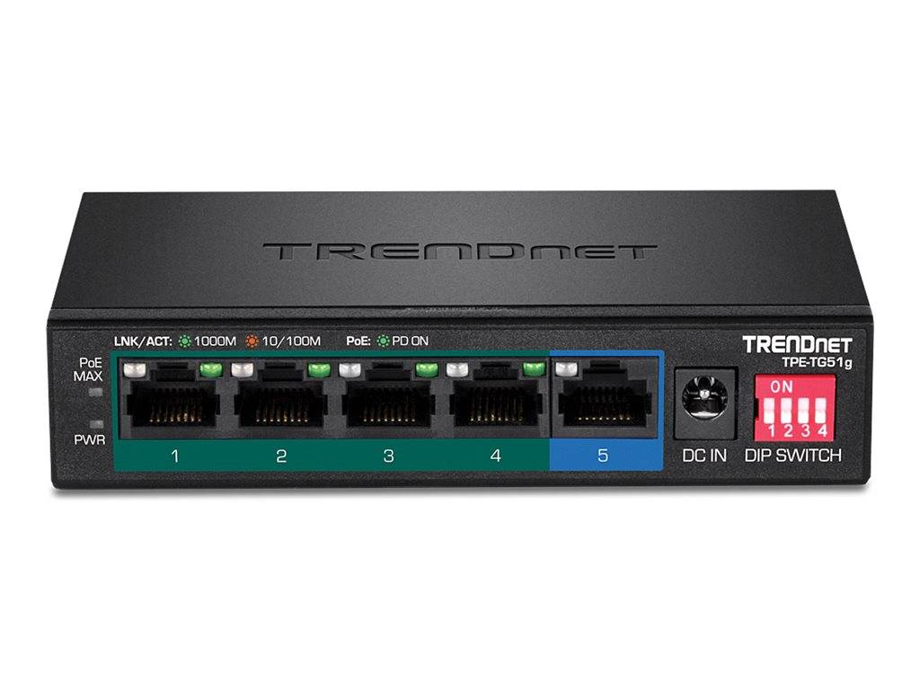 TRENDnet TPE-TG51G 5-Port PoE+ Switch Gigabit 60W-1