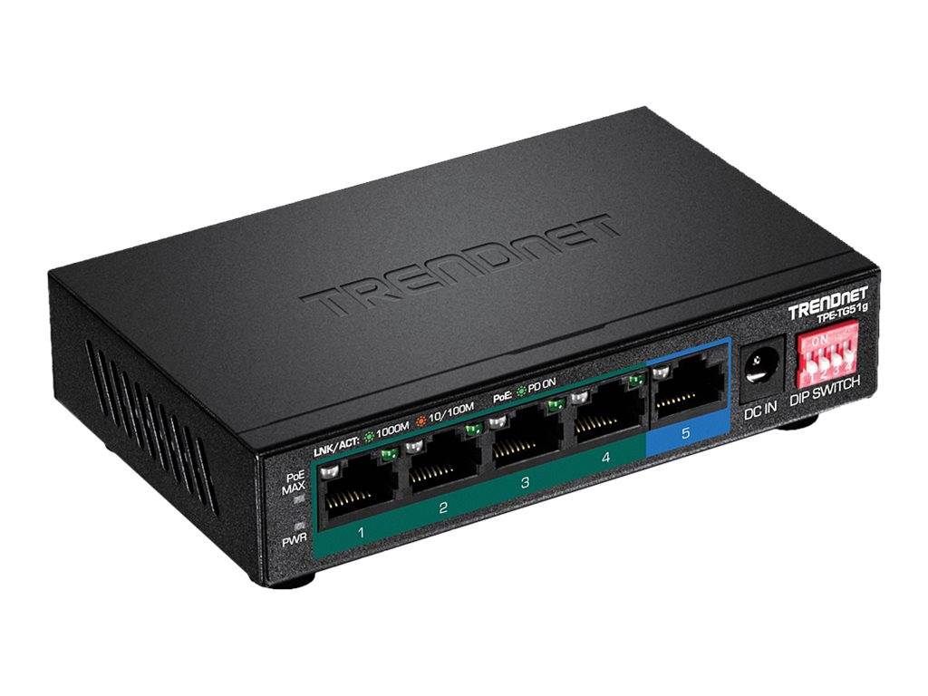 TRENDnet TPE-TG51G 5-Port PoE+ Switch Gigabit 60W-4
