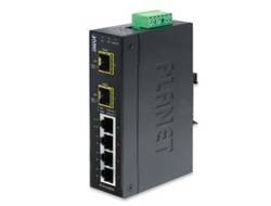 Planet Switch nicht verwaltet 4 x 10/100/1000 + 2 x Gigabit SFP an DIN-Schiene montierbar Gleichstrom-6