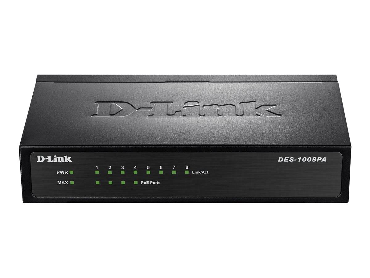 D-Link DES 1008PA - Switch - unmanaged - 4 x 10/100 (PoE)-4