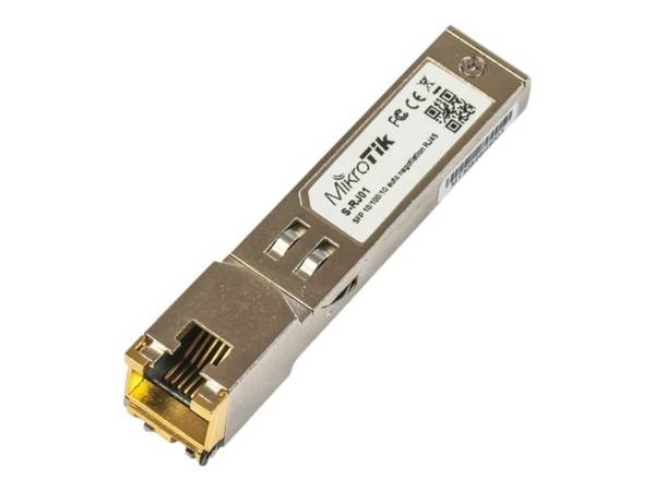 MikroTik S-RJ01 - SFP (Mini-GBIC)-Transceiver-Modul - 1GbE - 10Base-T, 100Base-TX, 1000Base-T - SFP (mini-GBIC)