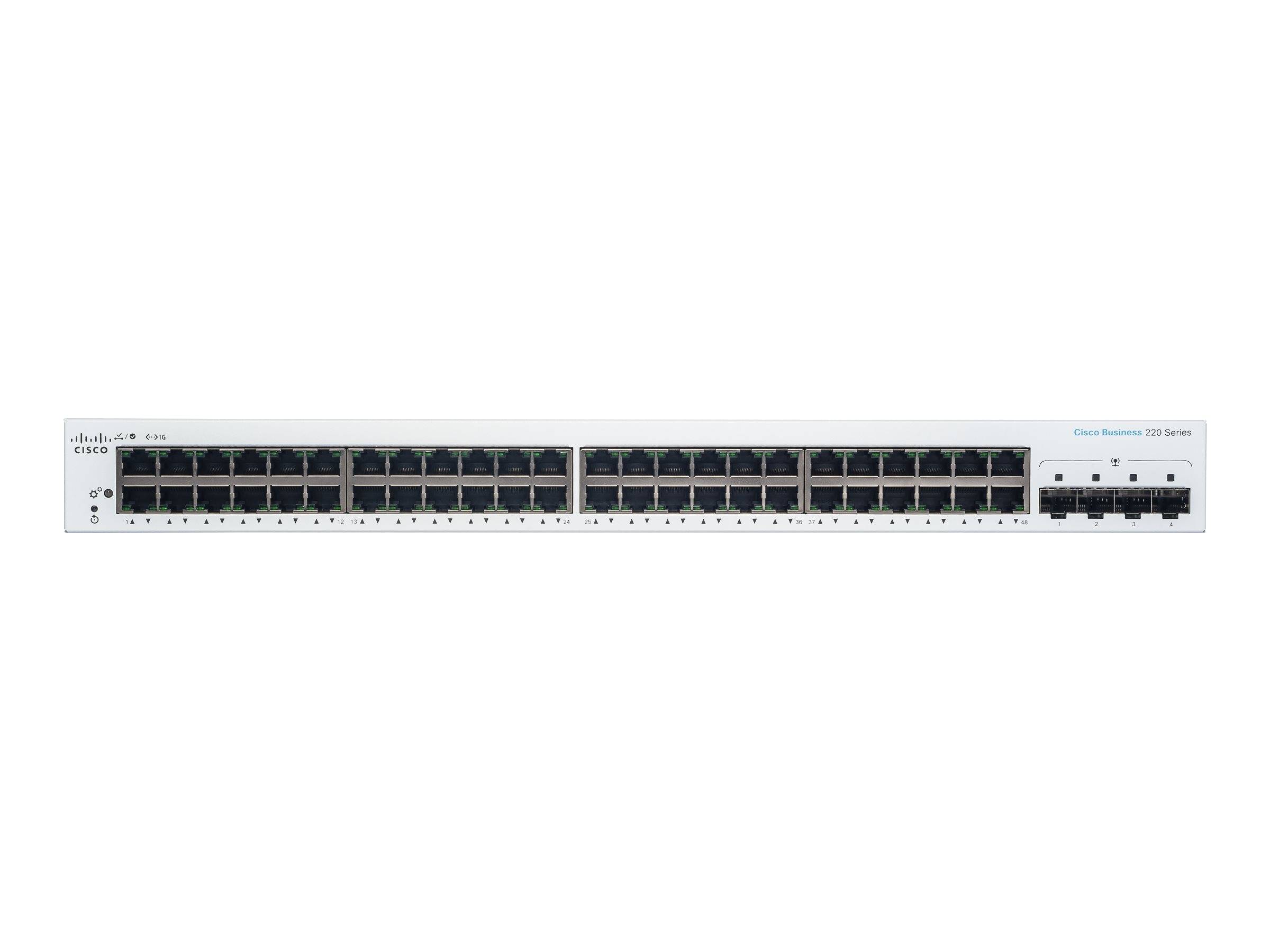Cisco Business 220 Series CBS220-48T-4G - Switch - Smart - 48 x 10/100/1000 + 4 x Gigabit SFP (Uplink)-0