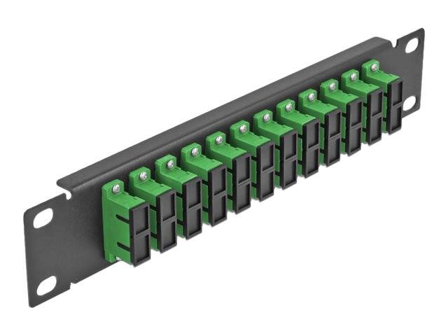 Delock Patch Panel - Schrankmontage - SC Duplex SM X 12 - Schwarz, grün - 1U - 2-0