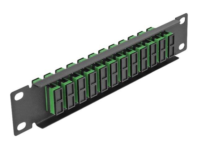 Delock Patch Panel - Schrankmontage - SC Duplex SM X 12 - Schwarz, grün - 1U - 2-1