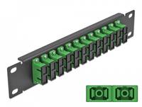 Delock Patch Panel - Schrankmontage - SC Duplex SM X 12 - Schwarz, grün - 1U - 2-3