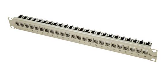 Telegärtner 100007029 24 Port Netzwerk-Patchpanel 483 mm (19") CAT 6a 1 HE Grau Bestückt-5
