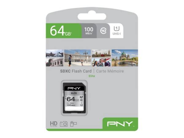 PNY Elite - Flash-Speicherkarte - 64 GB - UHS-I U1 / Class10