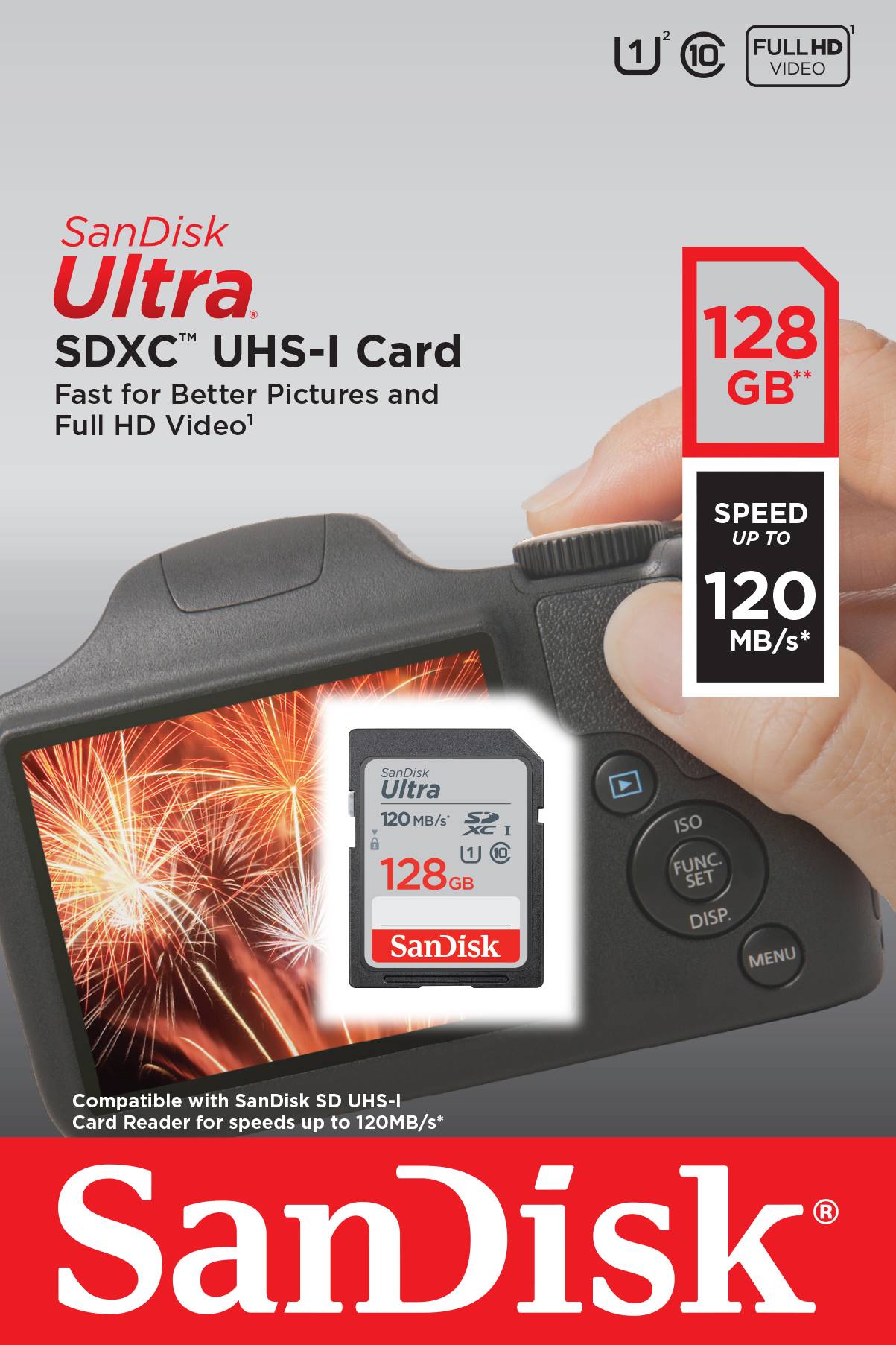 SanDisk SDXC Ultra 128GB (Class 10/UHS-I/120MB/s) SDXC-Karte 128 GB Class 10, UHS-I-7