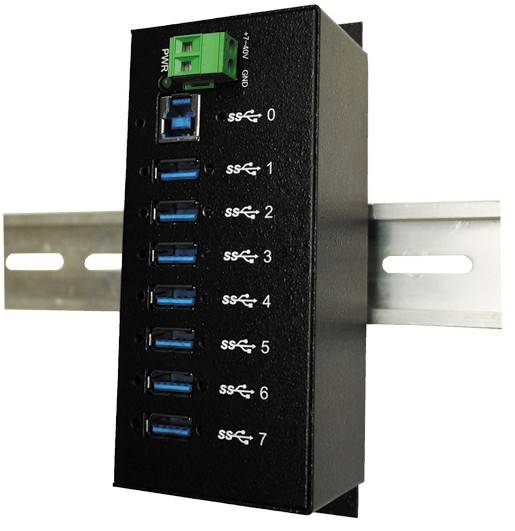 EXSYS EX-1187HMVS 7 Port USB 3.2 Gen1 Metall HUB Din-Rail-5