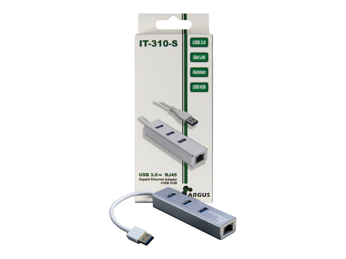 INTER-TECH - Argus IT-310-S - Hub - 3 x SuperSpeed USB 3.0 + 1 x 10/100/1000-0