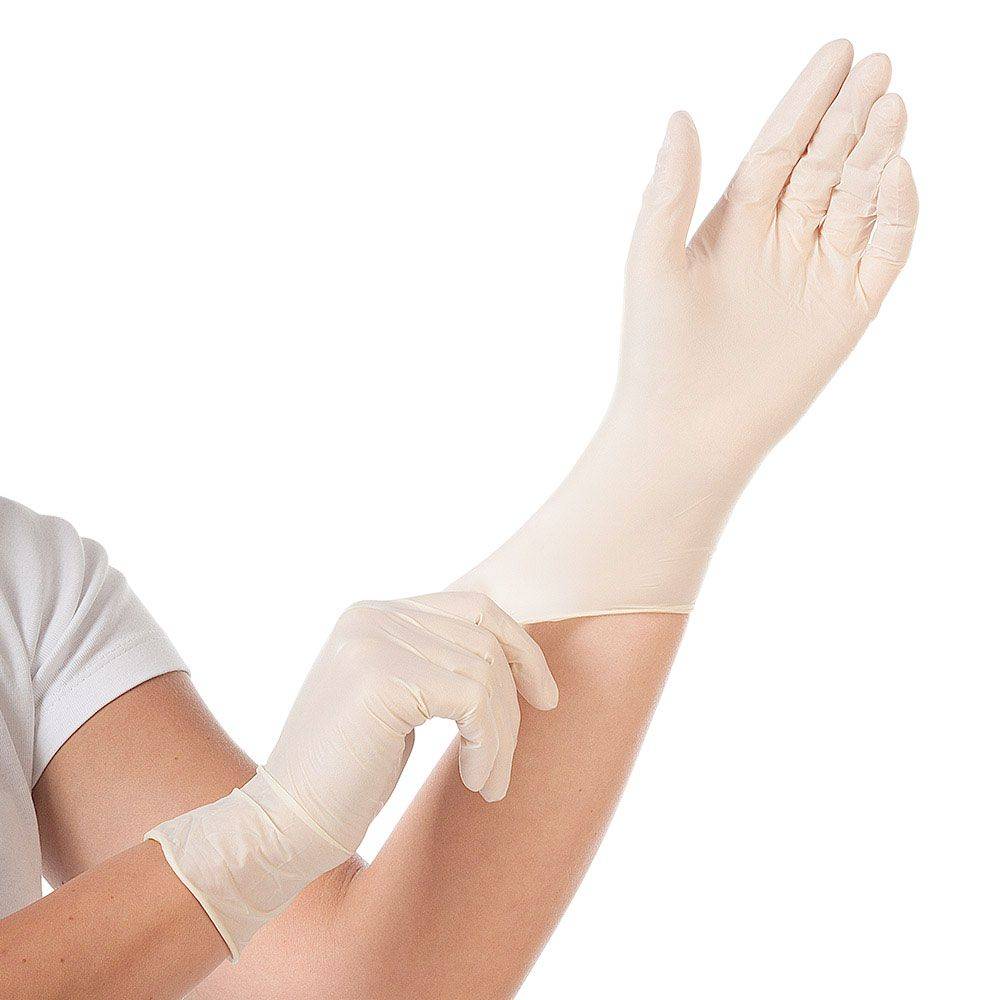 Hygostar Grip Latex-Einweghandschuh puderfrei unsteril (100 Stk.) Farbe: Weiß, Gr. 10 (XL)-1