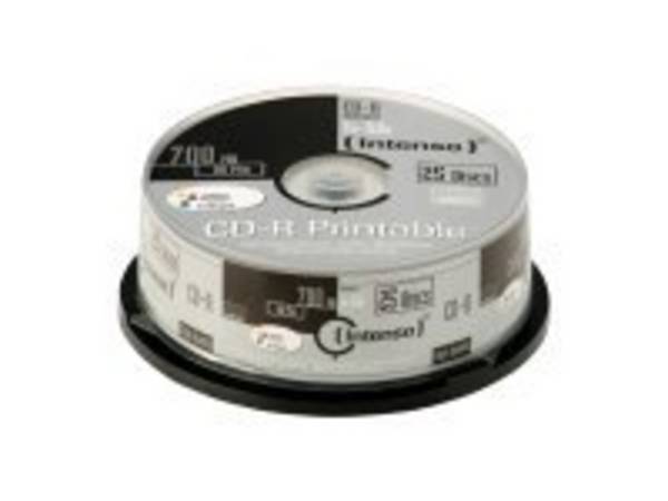 Intenso - 25 x CD-R - 700 MB (80 Min) 52x - mit Tintenstrahldrucker bedruckbare Oberfläche