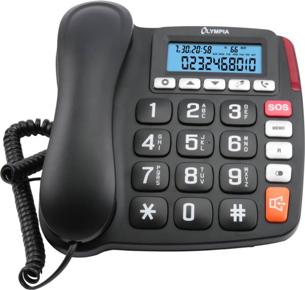 Olympia 4520, Analoges Telefon, Kabelgebundenes Mobilteil, Schwarz, Weiß