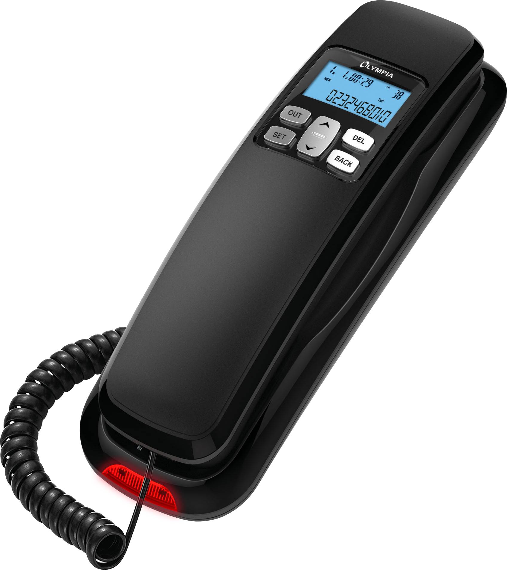 Olympia 4510, Analoges Telefon, Kabelgebundenes Mobilteil, Schwarz, Rot-0