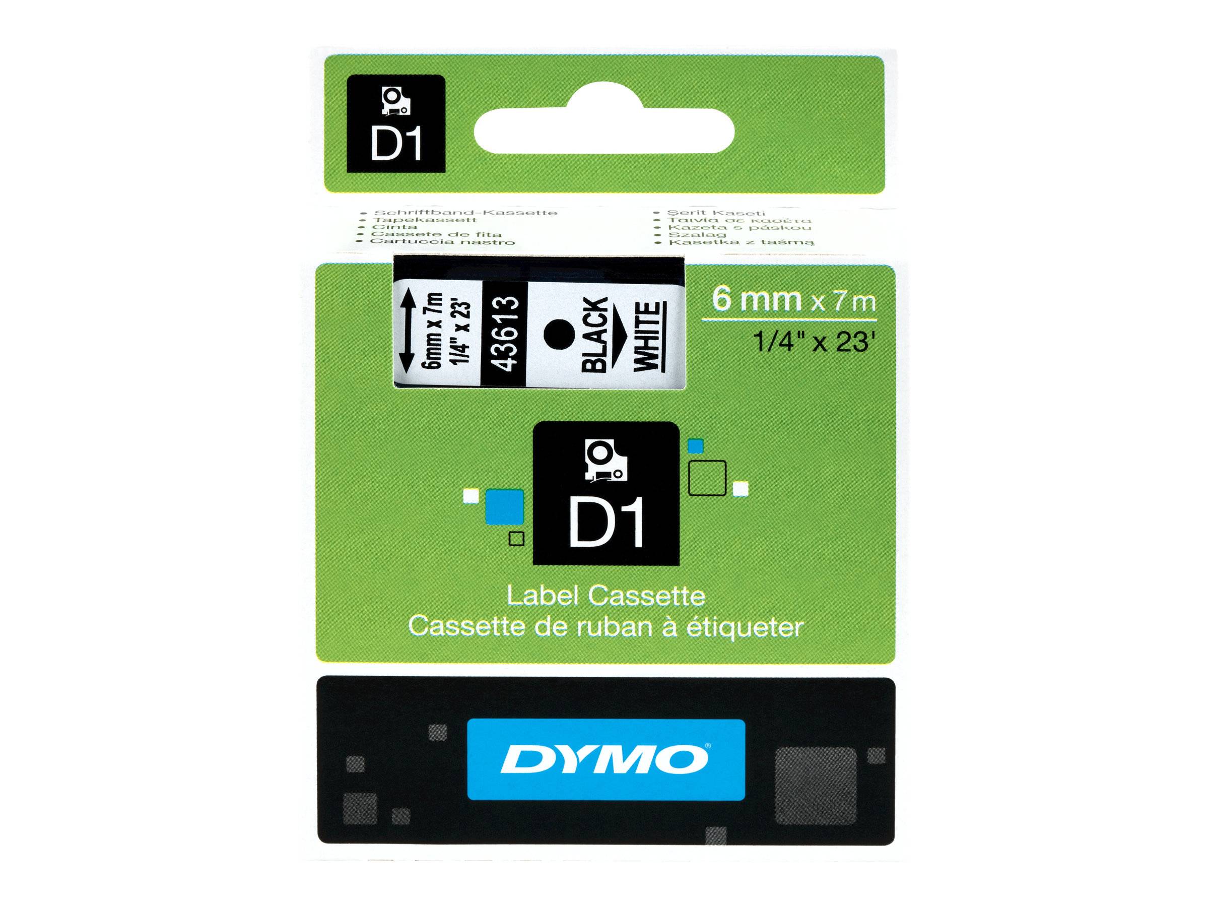 DYMO D1 - Polyester - selbstklebend - Schwarz auf Weiß - Rolle (0,6 cm x 7 m)-0