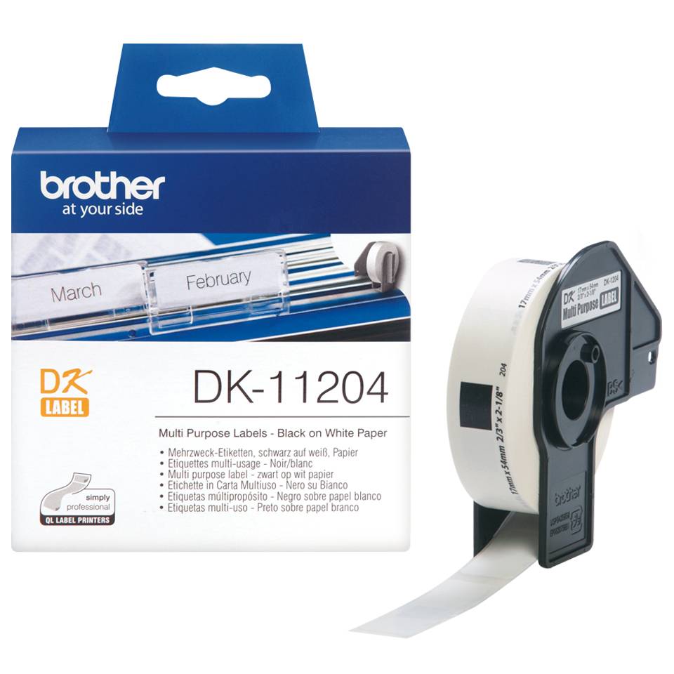 Brother DK-11204 - Schwarz auf Weiß - 17 x 54 mm 400 Etikett(en) (1 Rolle(n)-8