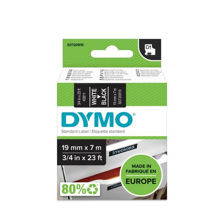 DYMO D1 - Selbstklebend - Weiß auf Schwarz - Rolle (1,9 cm x 7 m)-8