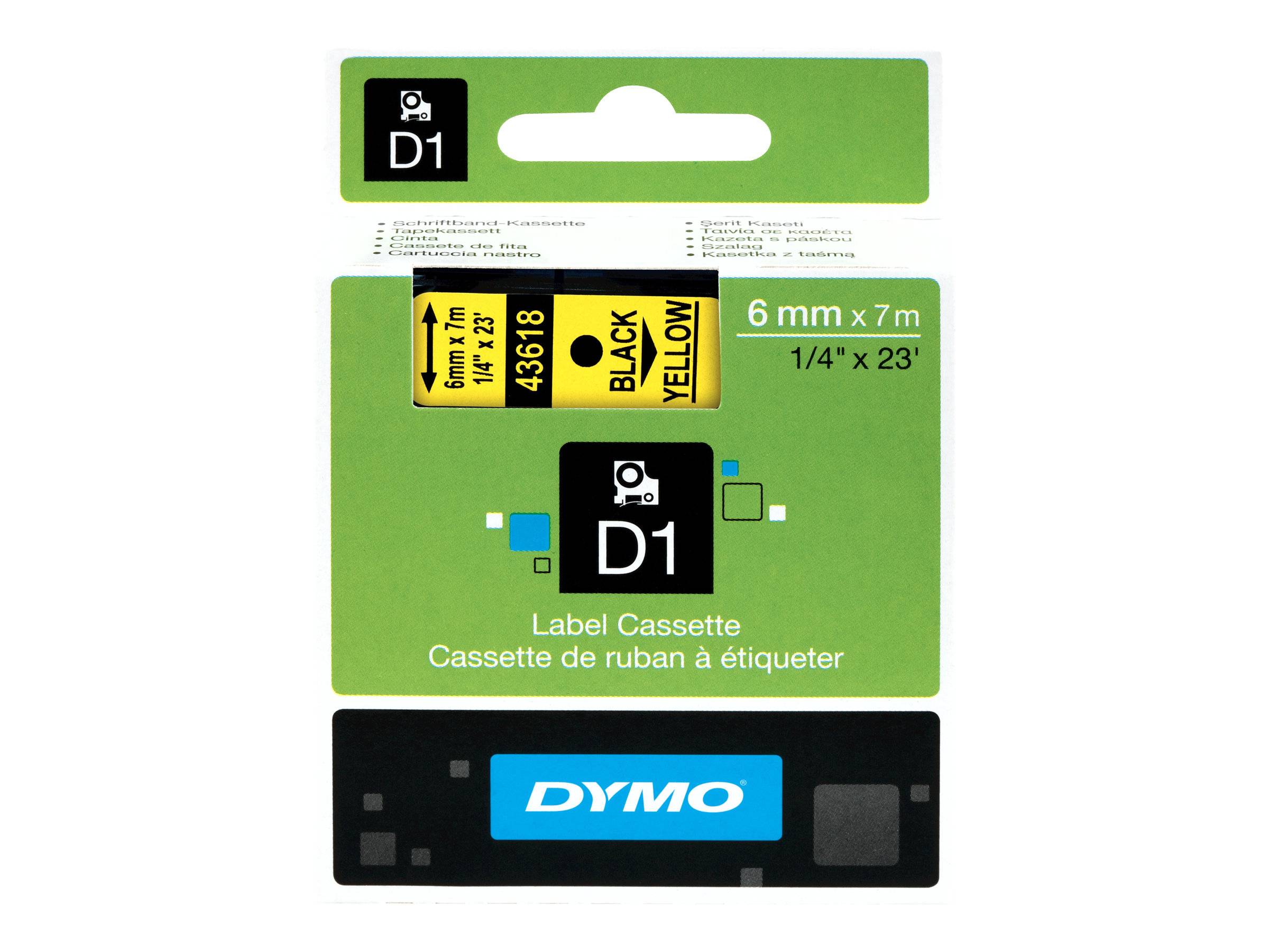 DYMO D1 - Selbstklebend - Schwarz auf Gelb - Rolle (0,6 cm x 7 m)-0