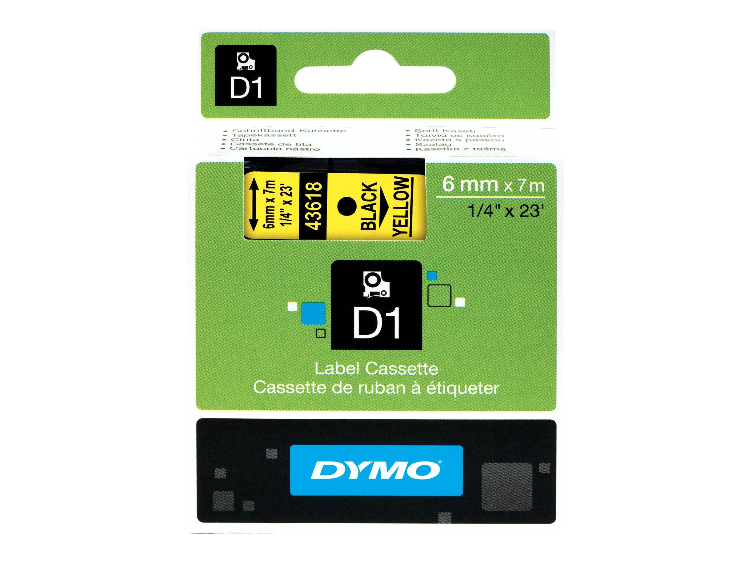 DYMO D1 - Selbstklebend - Schwarz auf Gelb - Rolle (0,6 cm x 7 m)-5