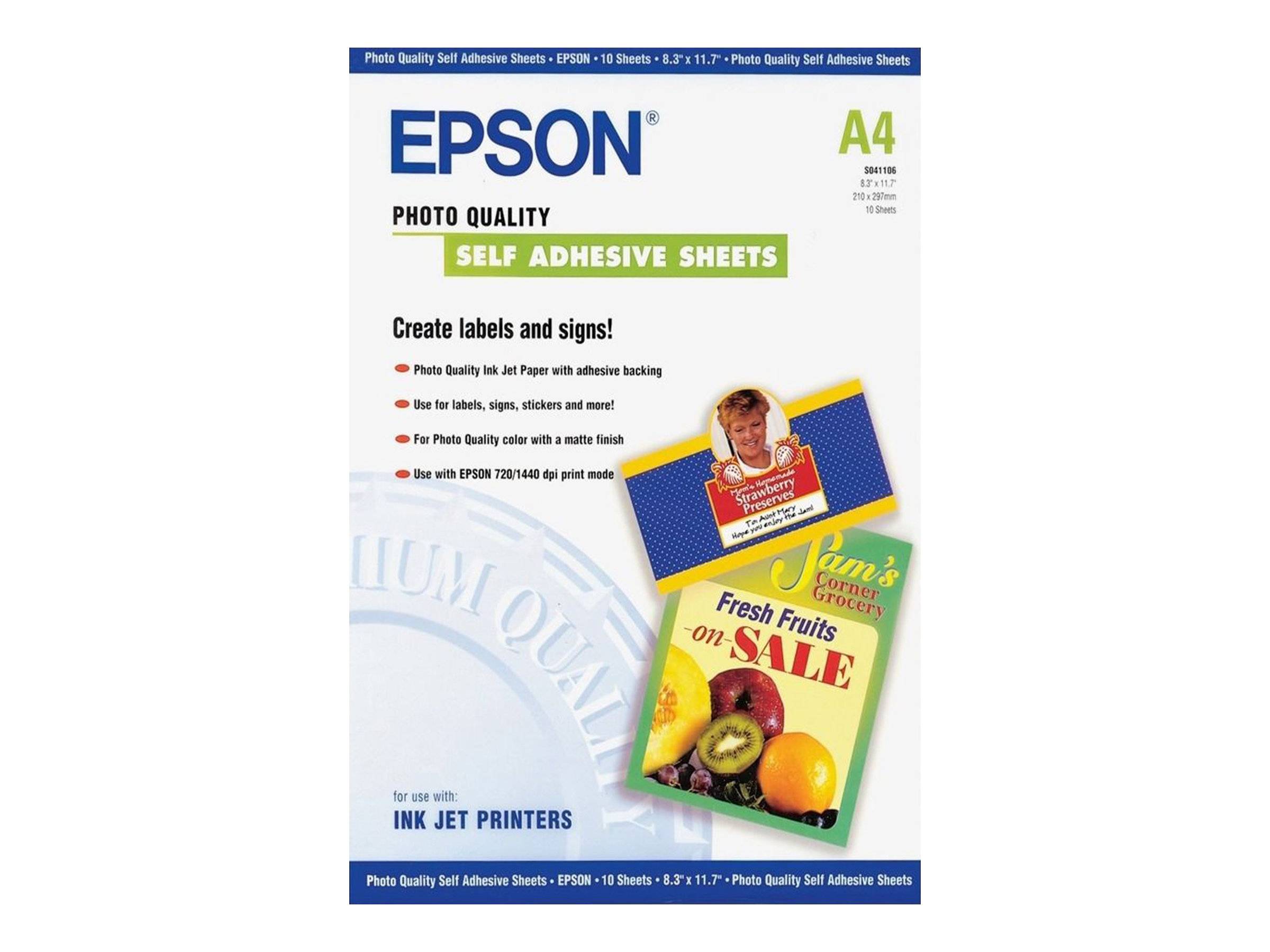 Epson Photo Quality Self Adhesive Sheets - Selbstklebend - A4 (210 x 297 mm)-0