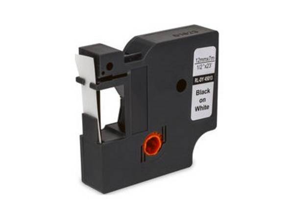 MediaRange - Laminiert - permanenter Klebstoff - Schwarz auf Weiß - Rolle (1,2 cm x 7 m)