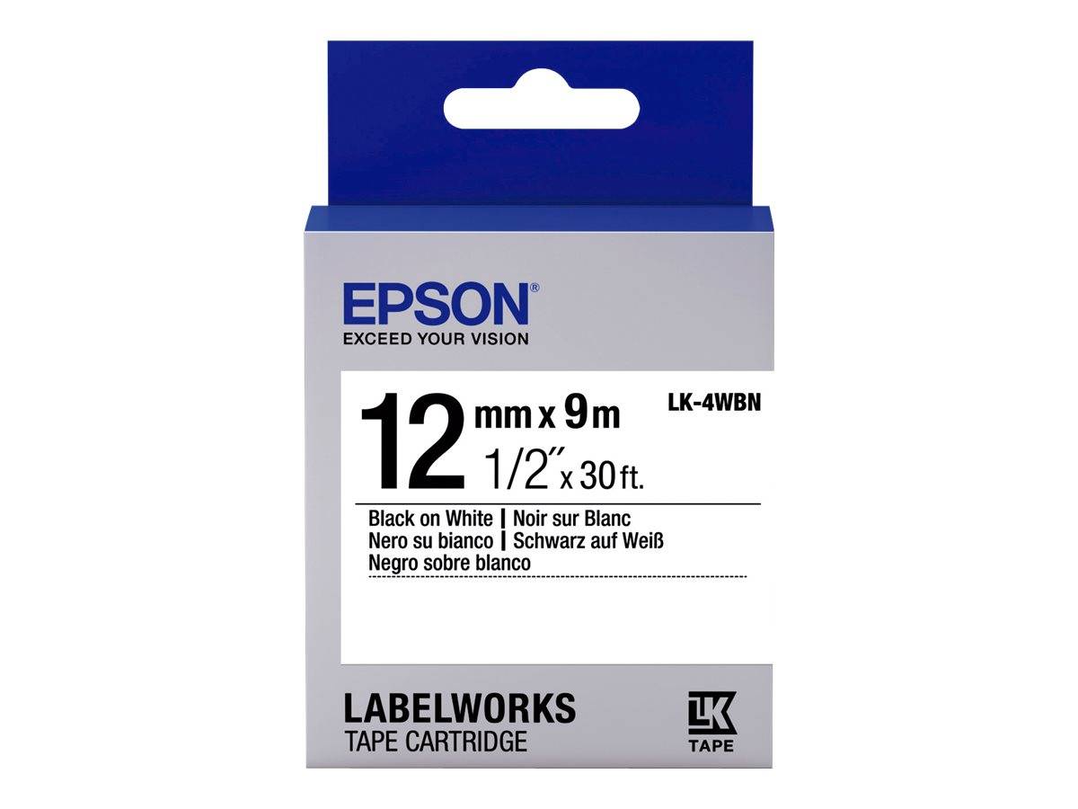 Epson LabelWorks LK-4WBN - Schwarz auf Weiß - Rolle (1,2 cm x 9 m)-0