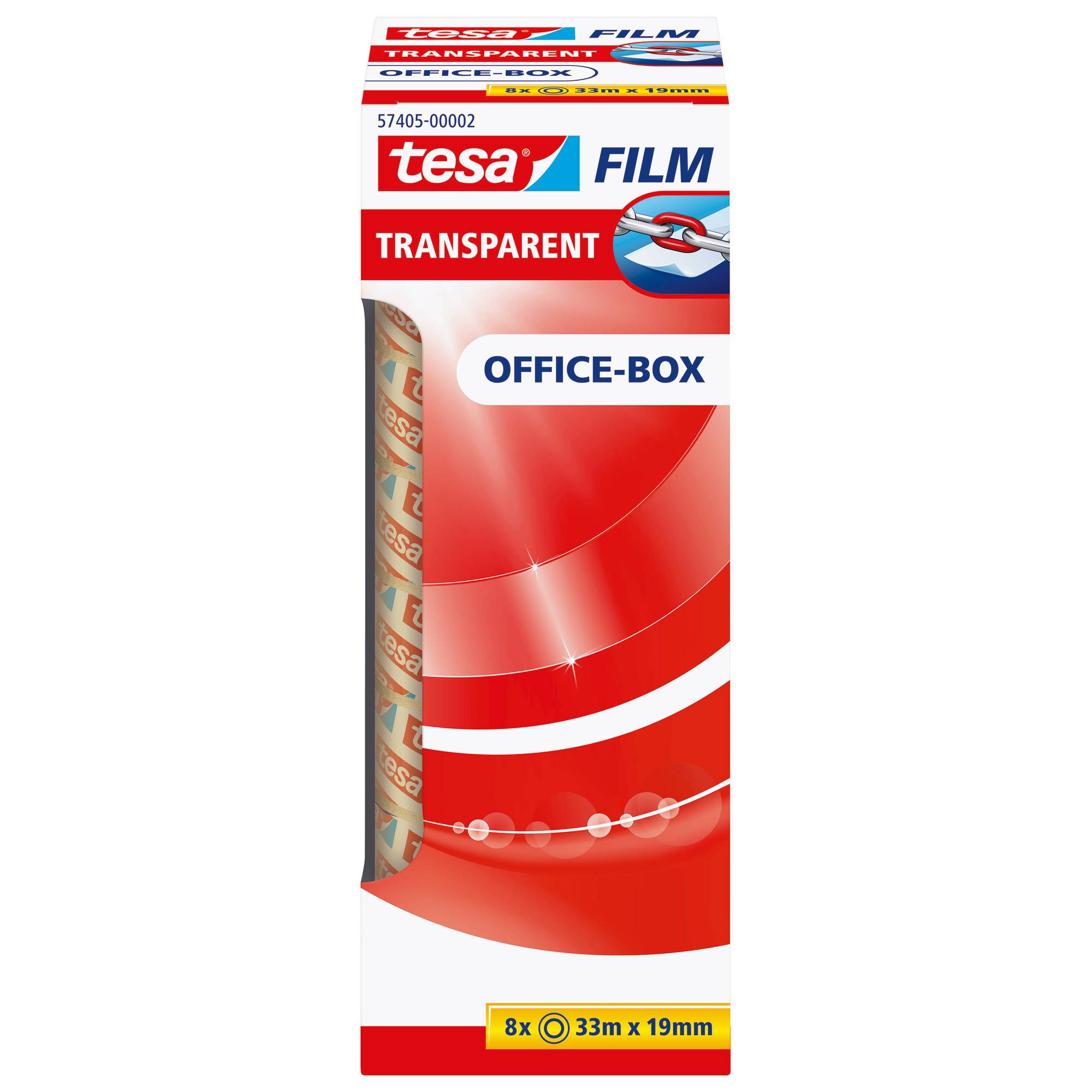Tesafilm - Büro-Klebeband - 19 mm x 33 m - Polypropylenfolie - transparent (Packung mit 8)-5