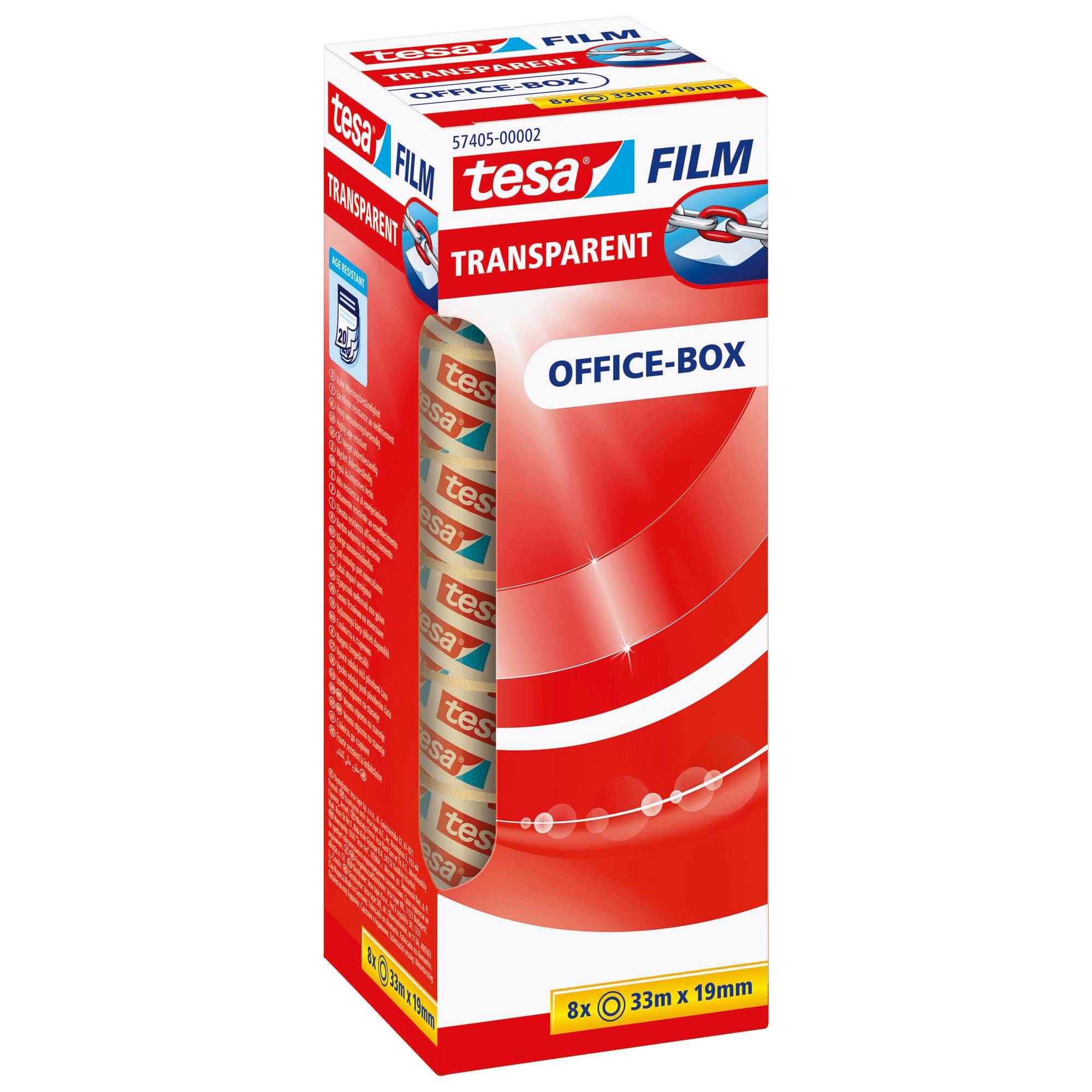 Tesafilm - Büro-Klebeband - 19 mm x 33 m - Polypropylenfolie - transparent (Packung mit 8)-6