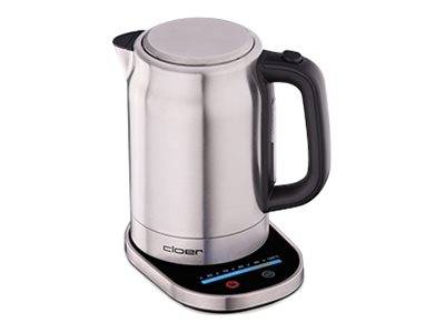 Cloer 4459 Touch-Wasserkocher, Basisstation mit Glasoberfläche-LED-Anzeige, 1,7