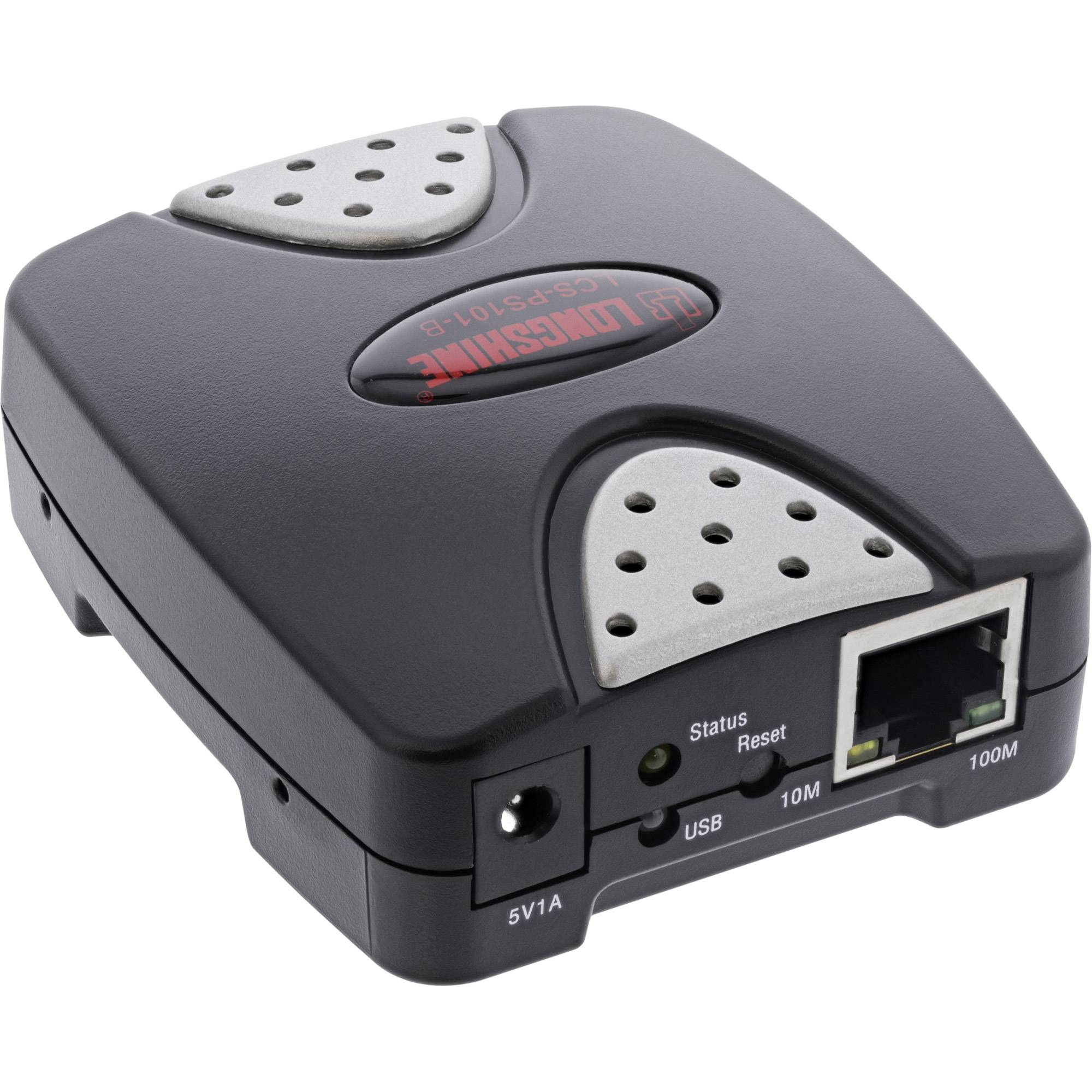 Longshine Printserver 100Mbit 1x USB, LCS-PS101-B Netzwerk-Infrastruktur Mediakonverter, Modems &-3