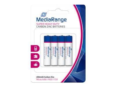 MediaRange - Batterie 4 x AAA / LR03 - Kohlenstoff Zink-0