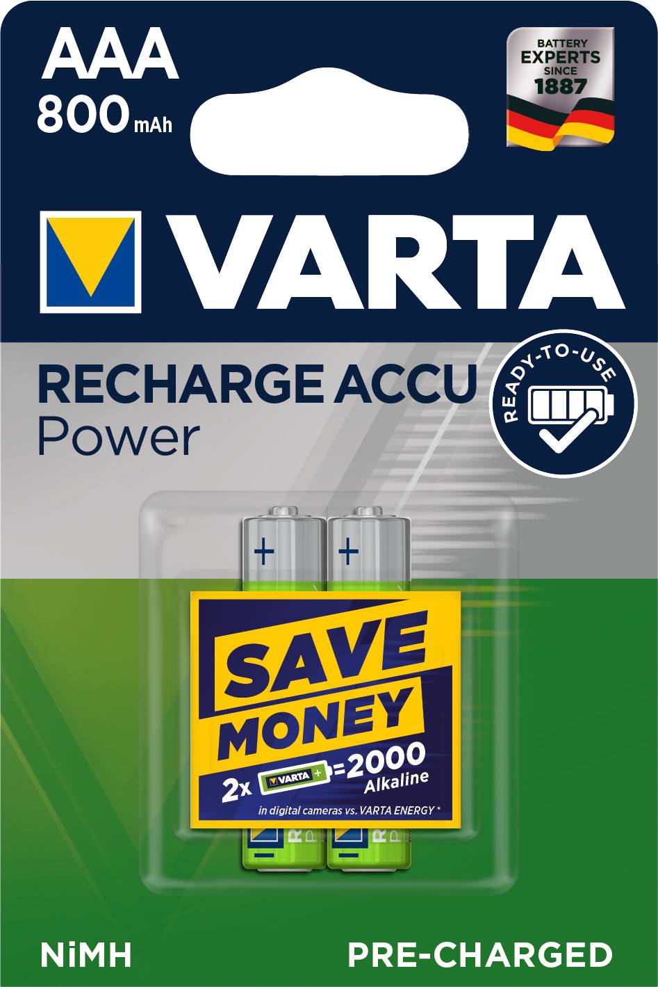 Varta Recharge Accu Power 56703 Micro AAA Akku 2er Blister-7