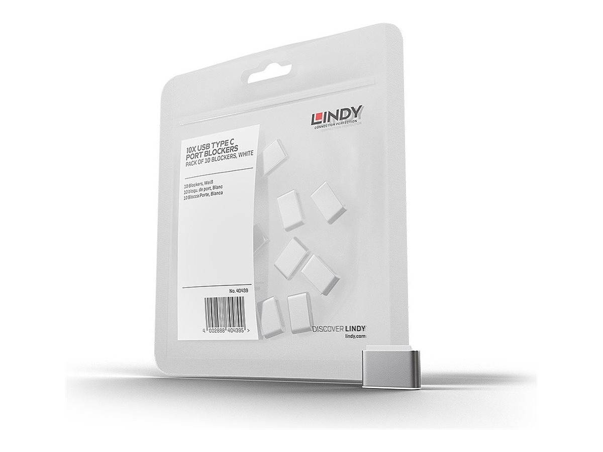 Lindy 40439 USB Typ C Port Schloss, weiß, 10 Stück-0