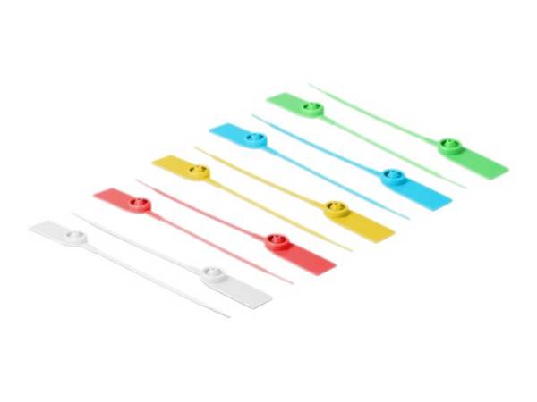 Delock Kabelbinder - 18 cm - diverse Farben (Packung mit 10) - mit Beschriftungs
