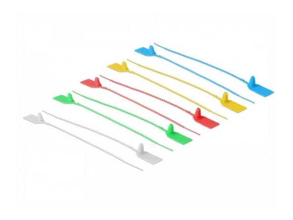 Delock Kabelbinder - 25 cm - diverse Farben (Packung mit 10) - mit Beschriftungs