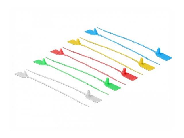 Delock Kabelbinder - 25 cm - diverse Farben (Packung mit 10) - mit Beschriftungs-0