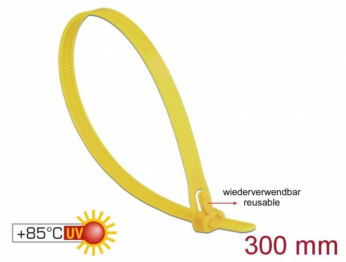 DeLOCK - Kabelbinder - 30 cm - Gelb (Packung-5
