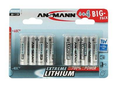ANSMANN Extreme Lithium AA - Batterie 8 x AA-Typ-5