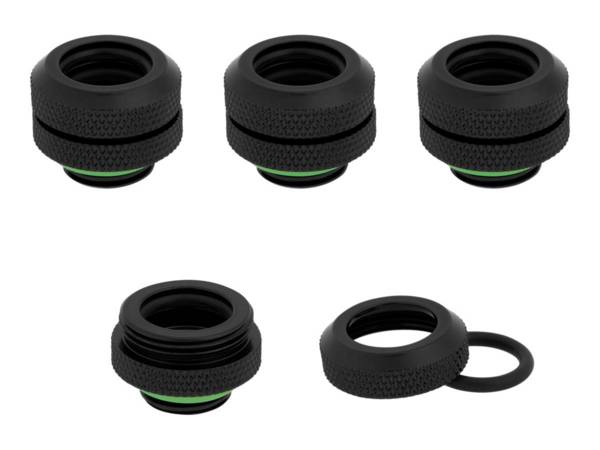 CORSAIR Hydro X Series XF Hardline 12mm OD Fitting - Flüssigkühlsystemarmatur - Schwarz (Packung mit 4)