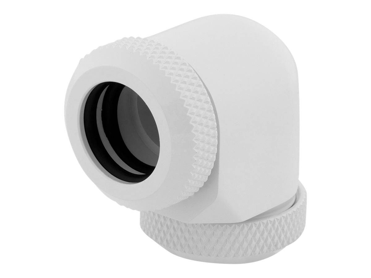 CORSAIR Hydro X Series XF Hardline 90° 12mm OD - Gewinkeltes Montageteil für Flüssigkeitskühlsystem - weiß (Packung mit-0